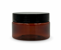 POTE PET AMBAR 100ml RECICLADO CON TAPA NEGRA